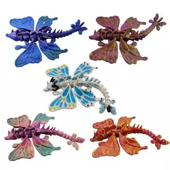 3D-печатная фигурка летающего дракона, крылья бабочки, фигурка дракона, подвижные суставы, шарнирная модель дракона, игрушка-фиджет, украшение