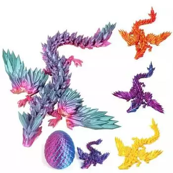 3D-печатная фигурка летающего дракона с подвижными суставами, китайская фигурка дракона, шарнирная модель крылатого дракона, игрушка-фиджет, настольное украшение, орнамент A