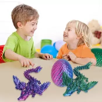 3D-печатная фигурка летающего дракона с подвижными суставами, китайская фигурка дракона, шарнирная модель крылатого дракона, игрушка-фиджет красный/синий