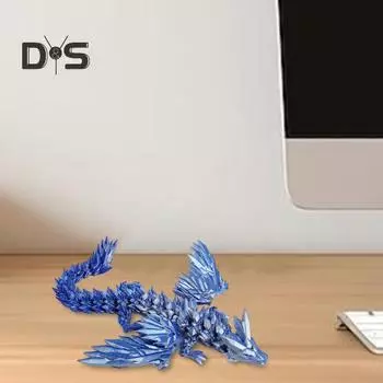 3D-печатная фигурка летающего дракона с подвижными суставами, китайская фигурка дракона, шарнирная модель крылатого дракона, игрушка-фиджет, настольное украшение, орнамент 20cm