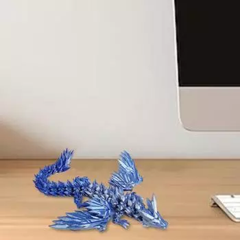 3D-печатная фигурка летающего дракона с подвижными суставами, китайская фигурка дракона, шарнирная модель крылатого дракона, игрушка-фиджет, настольное украшение, орнамент 20cm
