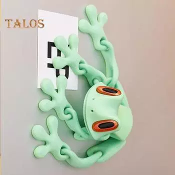 3D-печатная фигурка лягушки с магнитными подвижными суставами, фигурка лягушки, шарнирная модель животного, игрушка для домашнего офиса, книжной полки, украшения рабочего стола, орнамент синий/серебряный