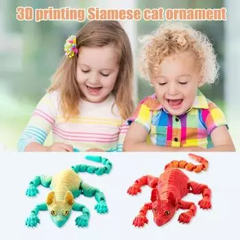 3D-печатная фигурка лысой кошки с подвижными суставами, фигурка кошки-сфинкса, шарнирная модель животного, игрушка для дома