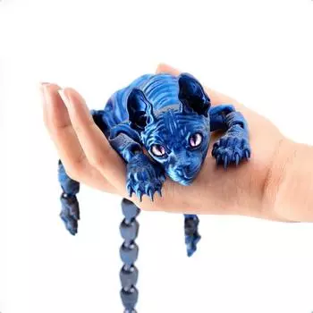3D-печатная фигурка лысой кошки с подвижными суставами, фигурка кошки-сфинкса, шарнирная модель животного, игрушка для домашнего офиса, книжной полки, украшения для рабочего стола, орнамент J