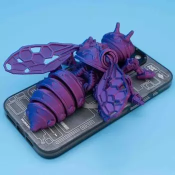 3D-печатная фигурка пчелы, подвижные суставы, фигурка пчелы, шарнирная модель животного, украшение, игрушка для снятия стресса, украшение для домашнего офиса, рабочего стола 9cm красный