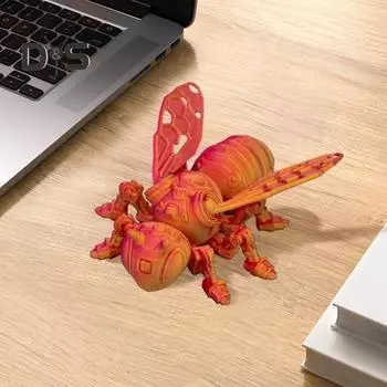 3D-печатная фигурка пчелы, подвижные суставы, фигурка пчелы, шарнирная модель животного, украшение, игрушка для снятия стресса, украшение для домашнего офиса, рабочего стола 9cm фиолетовый