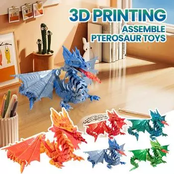 3D-печатная фигурка, подвижная фигурка дракона, игрушка One Size армия зеленый