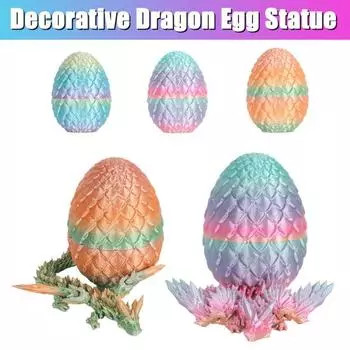 3D печатная фигурка яйца дракона, красочные подвижные соединения, шарнирная модель летающего дракона, игрушка, украшение для рабочего стола, подарки для детей и взрослых A