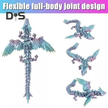 3D печатная фигурка яйца дракона, красочные подвижные соединения, шарнирная модель летающего дракона, игрушка, украшение для рабочего стола, подарки для детей и взрослых A