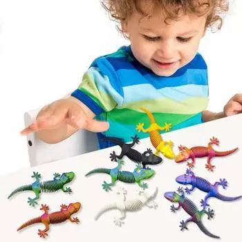 3D-печатная фигурка ящерицы с подвижными суставами, фигурка геккона, шарнирная модель животного, игрушка для домашнего офиса, книжной полки, украшения рабочего стола, орнамент разноцветный