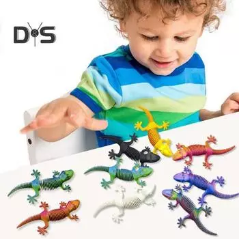 3D-печатная фигурка ящерицы с подвижными суставами, фигурка геккона, шарнирная модель животного, игрушка для домашнего офиса, книжной полки, украшения рабочего стола, орнамент фиолетовый