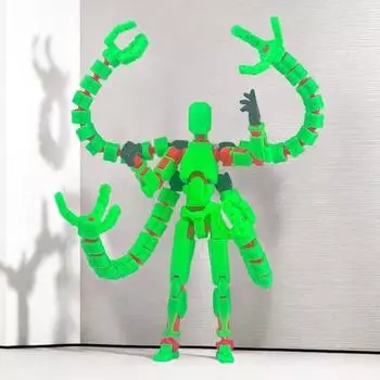 3D-печатная фигурка робота с аксессуарами, подвижные суставы, модель робота, игрушка, шарнирная фигурка, украшение для домашнего офиса, орнамент S серебряный