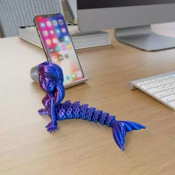 3D-печатная фигурка русалки с подвижными суставами, фигурка девушки с рыбьим хвостом, шарнирная морская фея 12cm золотистый