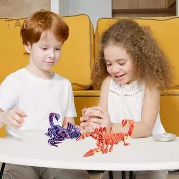 3D-печатная фигурка скорпиона, подвижные суставы, имитация фигурки скорпиона, шарнирная модель животного, игрушка для домашнего офиса, книжной полки, украшения рабочего стола, орнамент красный/золотистый