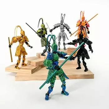 3D-печатная фигурка Укуна с подвижными суставами, модель короля обезьян, великие мудрецы, равные небесам, фигурка, шарнирный манекен, настольное украшение, орнамент чёрный/золотой