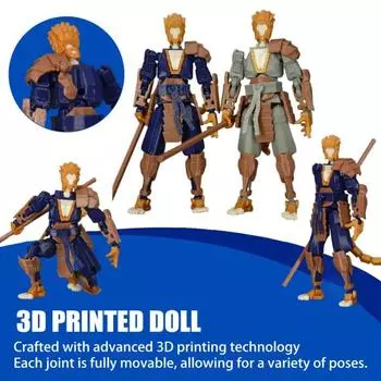 3D-печатная фигурка Укуна с подвижными суставами, модель короля обезьян, фигурка для снятия стресса, шарнирный манекен, настольное украшение, орнамент серый