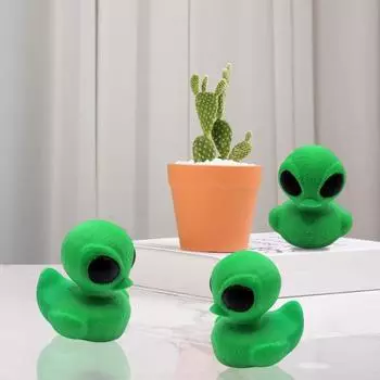 3D-печатная фигурка утки-инопланетянина, зеленая статуя утки, скульптура, модель животного, домашний офис, книжная полка, украшение для рабочего стола, орнамент зелёный