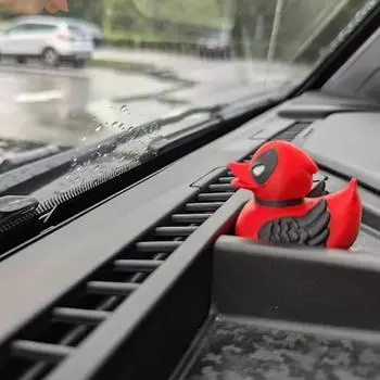 3D-печатная фигурка утки, маленькая статуэтка утки, скульптура, модель животного, приборная панель автомобиля жёлтый