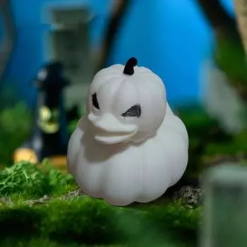 3D-печатная фигурка утки-тыквы Хэллоуин жуткая статуя утки скульптура модель животного Главная белый