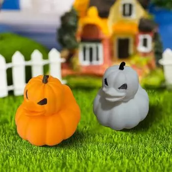 3D-печатная фигурка утки-тыквы Хэллоуин жуткая статуя утки скульптура модель животного Главная жёлтый