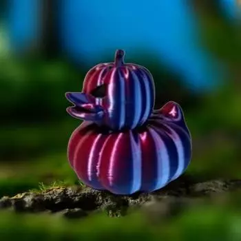 3D-печатная фигурка утки-тыквы, жуткая статуя утки на Хэллоуин, скульптура, модель животного, украшение для домашнего офиса, рабочего стола, украшение для вечеринки жёлтый