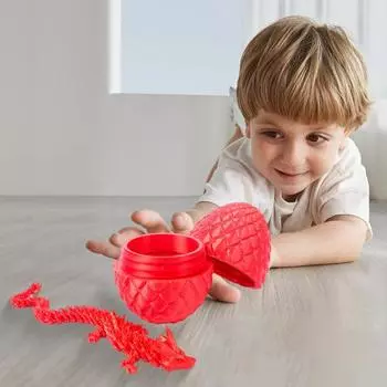 3D-печатная фигурка в виде яйца дракона с подвижными суставами, модель игрушки-фиджет Loong