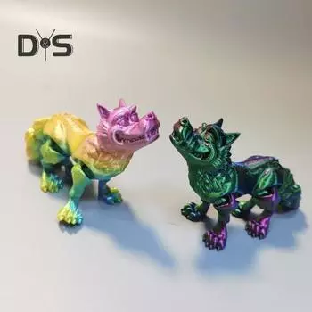 3D-печатная фигурка волка, реквизит для фотосъемки, реалистичная яркая цветная статуэтка волка, игрушка-фиджет для взрослых и детей красный