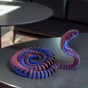 3D-печатная фигурка змеи, многосоставная подвижная модель змеи, шарнирная фигурка животного, украшение для рабочего стола для детей и взрослых розы красного