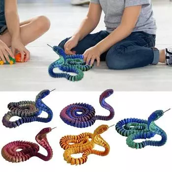 3D печатная фигурка змеи, многосуставная подвижная модель змеи, шарнирная фигурка животного, украшение для рабочего стола, подарок для детей и взрослых