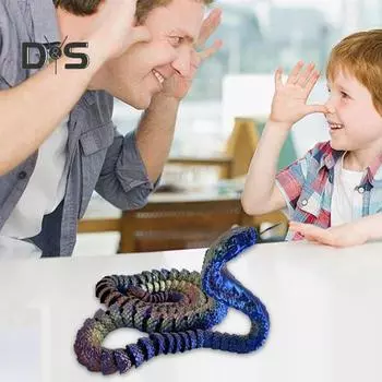 3D печатная фигурка змеи, многосуставная подвижная модель змеи, шарнирная фигурка животного, украшение для рабочего стола, подарок для детей и взрослых розы красного