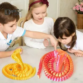 3D-печатная фигурка змеи с подвижными суставами, фигурка змеи, шарнирная модель животного, игрушка для домашнего офиса, книжной полки, украшения рабочего стола, орнамент 30cm