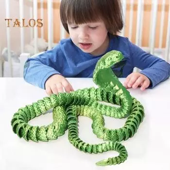 3D-печатная фигурка змеи с подвижными суставами, фигурка змеи, шарнирная модель животного, игрушка для домашнего офиса, книжной полки, украшения рабочего стола, орнамент 30cm