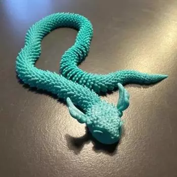 3D-печатная фигурка змеи с подвижными суставами, фигурка змеи для снятия стресса, шарнирная модель животного, игрушка-фиджет, украшение для домашнего офиса, рабочего стола, орнамент зелёный