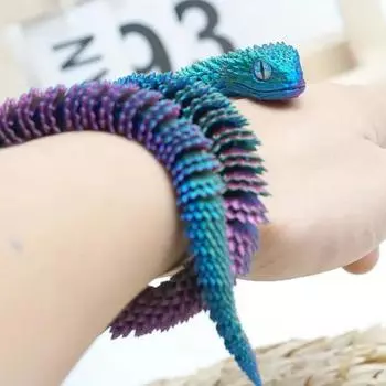 3D-печатная фигурка змеи с подвижными суставами, фигурка змеи, шарнирная модель животного, игрушка для домашнего офиса, книжной полки, украшения рабочего стола, орнамент 30cm белый