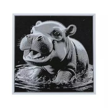 3D-печатная фотография бегемота, украшения из фотографий бегемота, украшение из фотографий бегемота на 3D-печати, снятие стресса чёрный