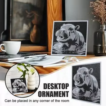 3D-печатная фотография бегемота, украшения из фотографий бегемота, украшение из фотографий бегемота на 3D-печати, снятие стресса One Size чёрный