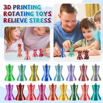 3D-печатная игрушка для декомпрессии, вращающаяся спиральная проникающая скульптура для снятия стресса и беспокойства One Size