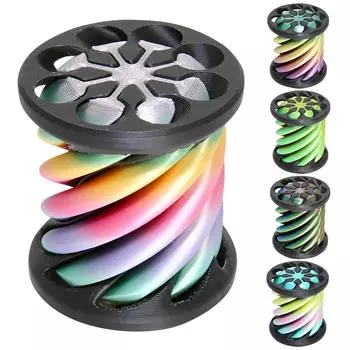 3D-печатная игрушка для декомпрессии, вращающаяся спиральная проникающая скульптура для снятия стресса и беспокойства One Size