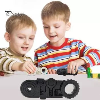 3D-печатная игрушка-фиджет 5-в-1 с вращающейся шестеренкой и гироскопическим спиннером, портативная игрушка для снятия стресса для всех возрастов, студентов, офисных работников чёрный