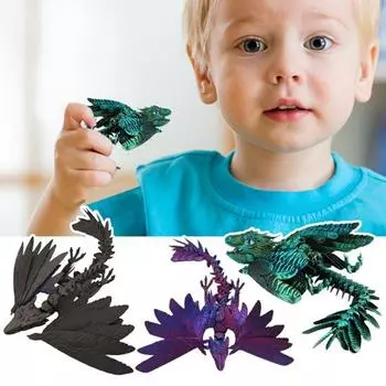 3D-печатная игрушка-фиджет птерозавр подвижные суставы летающий динозавр фигурка шарнирное крыло динозавр фигурка модель настольная фиолетовый