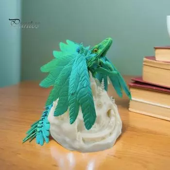 3D-печатная игрушка-фиджет с пернатым драконом, подвижные суставы, летающий дракон, фигурка, шарнирная модель, настольное украшение для детей и взрослых фиолетовый