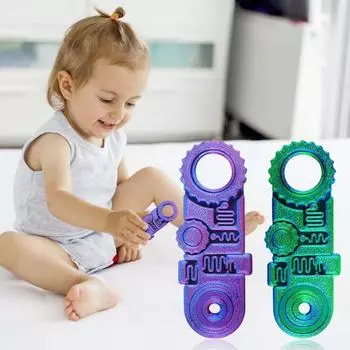 3D-печатная игрушка-кольцо для снятия стресса и беспокойства, 5-в-1, вращающаяся сенсорная игрушка для детей и взрослых, портативная игрушка для путешествий, осознанной медитации, вращающаяся на кончиках пальцев синий