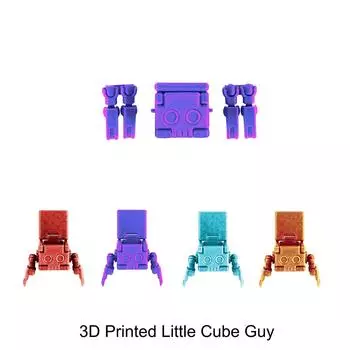 3D-печатная игрушка Little CubeGuy, креативная игрушка, декоративная шарнирная модель для взрослых и детей One Size золотой