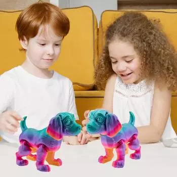 3D-печатная игрушка-щенок бигля, украшение с подвижными ушами и конечностями, карманная игрушка-фиджет бигля для детей и взрослых, подарочный декор стола