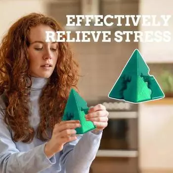 3D-печатная игрушка-шестеренка Тетраэдр, снятие стресса, тревожности, вращающийся конус, портативный механический блокирующийся Тетраэдр, сенсорная игрушка-фиджет для детей и подростков. A фиолетовый