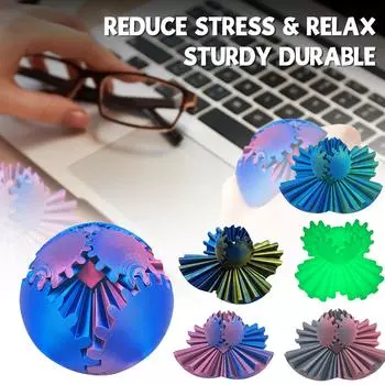 3D-печатная игрушка-шестерня с мячом, вращающая мяч-шестерня, игрушка-непоседа, 3D-печатная игрушка для снятия стресса для работы или путешествий, мяч для занятий спортом для взрослых и детей в возрасте от 6 лет One Size