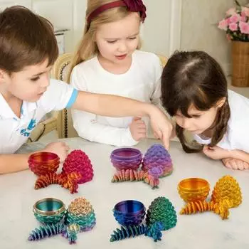 3D-печатная игрушка в виде белки, шарнирная белка в яйце из сосновой шишки, антистрессовая белка