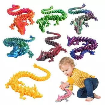 3D-печатная китайская фигурка дракона с подвижными суставами, подвижная фигурка, летающий дракон, подвижная модель, игрушка-фиджет, настольное украшение, орнамент 30cm