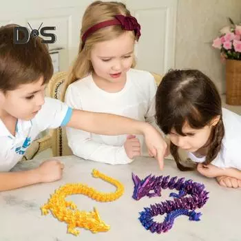 3D-печатная китайская фигурка дракона с подвижными суставами, подвижная фигурка, летающий дракон, подвижная модель, игрушка-фиджет, настольное украшение, орнамент 30cm