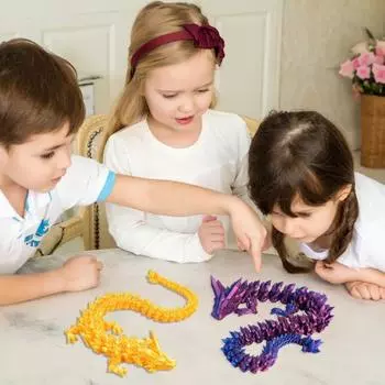 3D-печатная китайская фигурка дракона с подвижными суставами, подвижная фигурка, летающий дракон, подвижная модель, игрушка-фиджет, настольное украшение, орнамент 30cm